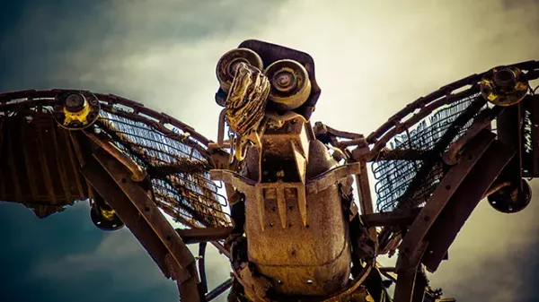Street-Art Führung Köln - Solarvogel-Skulptur am Rheinufer